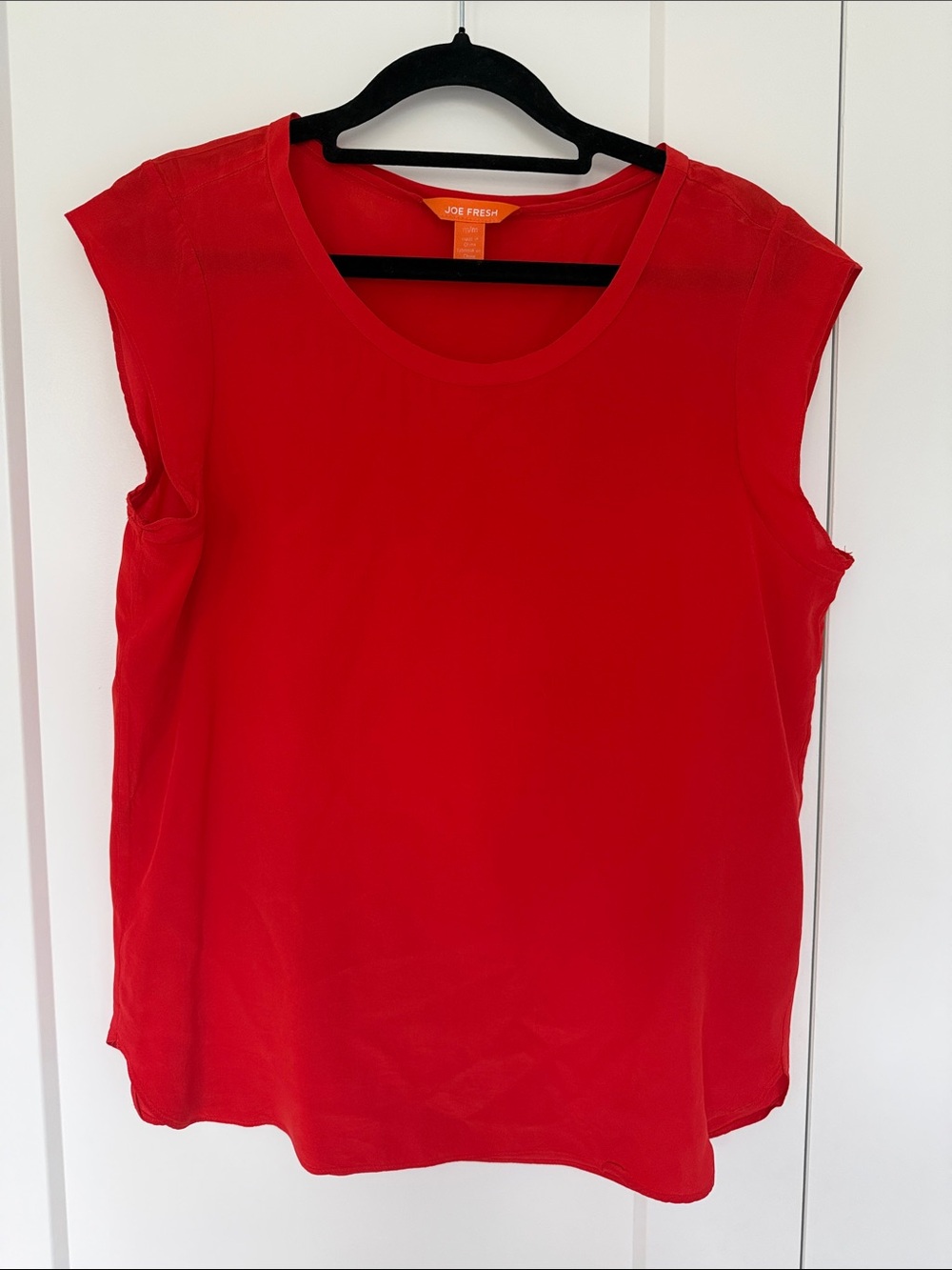 Joe Fresh Bright Red Cap-Sleeve Scoop Neck Tank